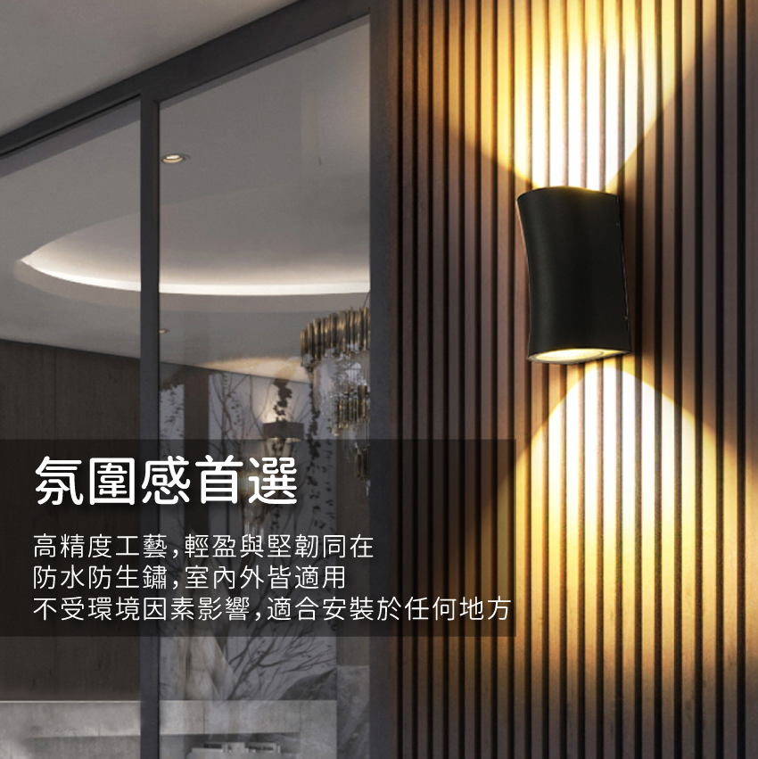◎戶外IP54防水防塵LED長型壁燈 防潮 防蟲 造景/景觀/庭園/氛圍 現代簡約北歐風 黃光