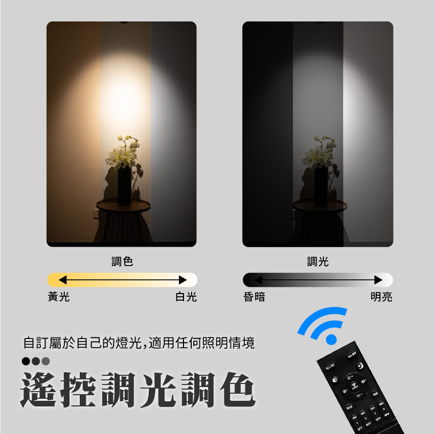 ◎LED智能遙控調光調色磁吸軌道燈 聚光燈 定向款/萬向款，12/18/24W