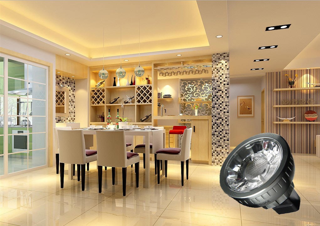 ◎6W LED COB杯燈/燈射/軌道燈，台灣晶元芯片，MR16接頭，DC12V專用