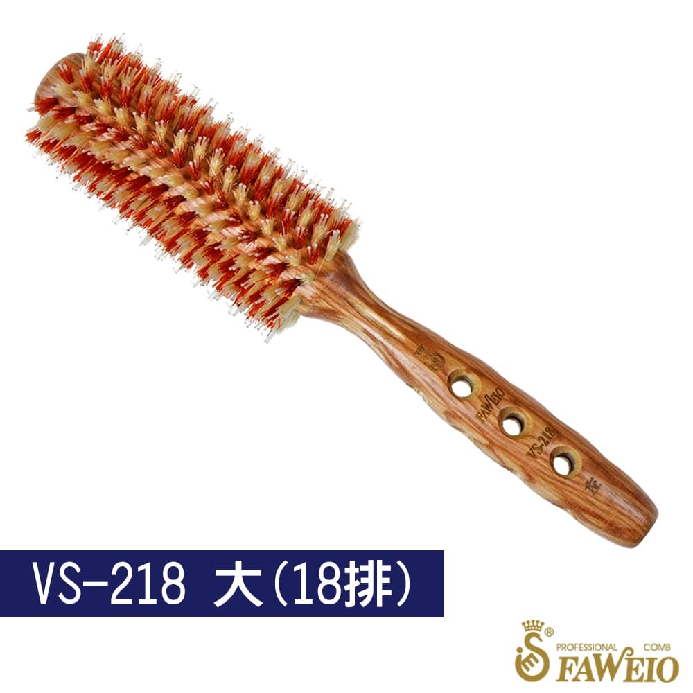 V型紅白圓梳-左手梳