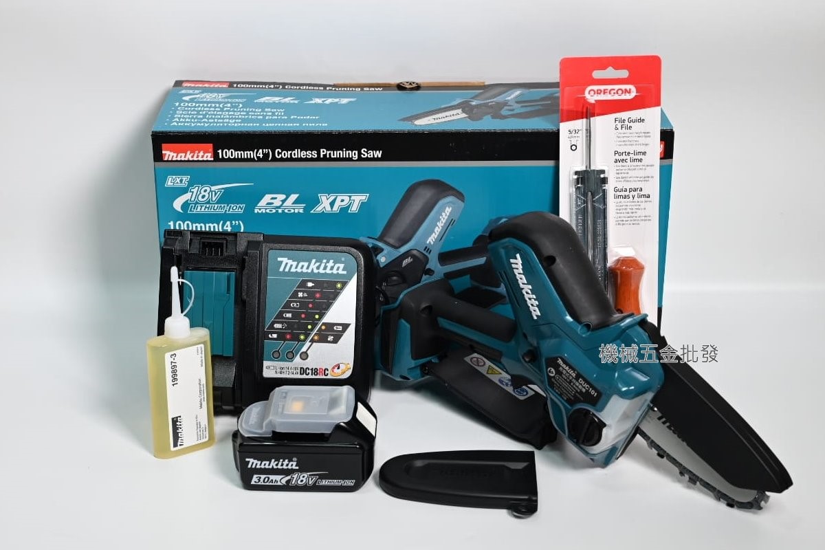 makita {牧田}  DUC101RF01 18V3.0A 4英吋充電式無刷手持式鏈鋸機,電動工具