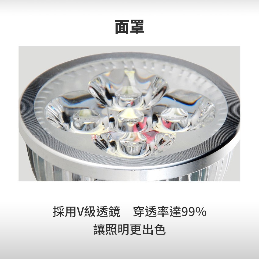 ◎4燈5W LED杯燈/燈射/軌道燈，MR16接頭，400流明，12V輸出 ，6W亮度