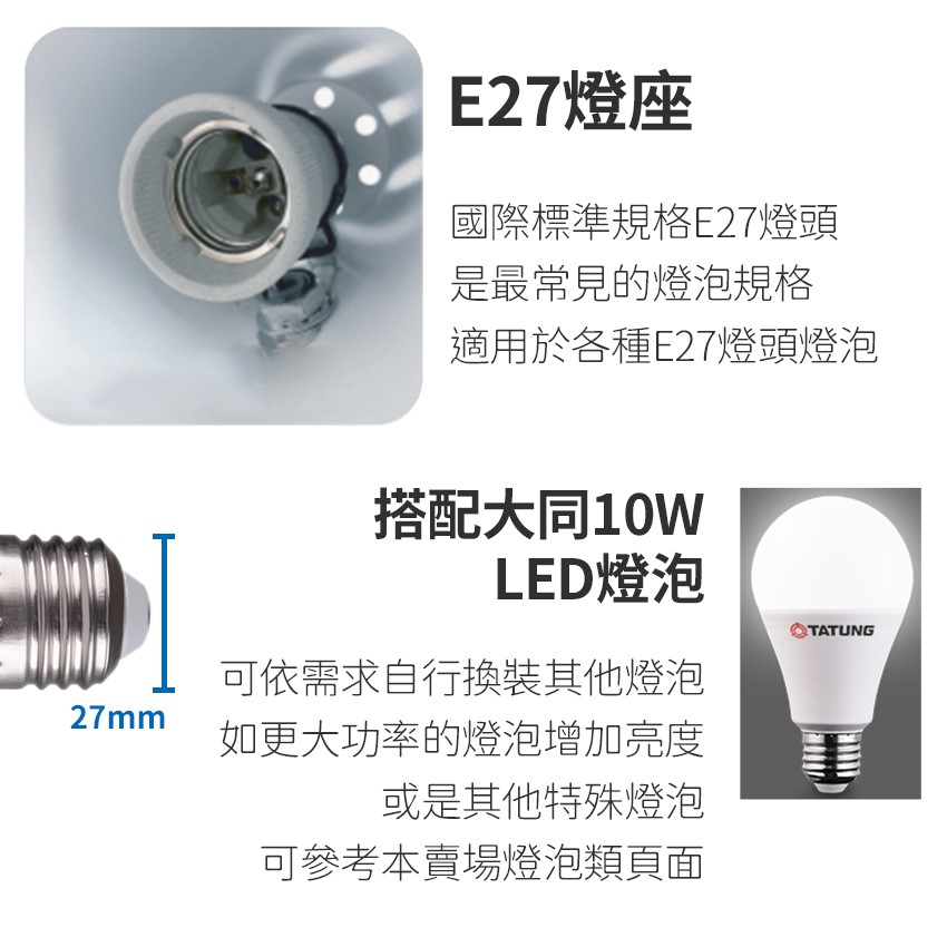 ◎大同小時光節能檯燈/桌燈 ，E27燈頭，隨貨搭配10WLED燈泡，CNS認證