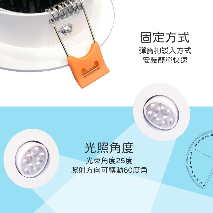 ◎5W一體化杯燈/嵌燈/崁燈/天花燈/投射燈，開孔7.5公分，白光/自然光/黃光，全電壓