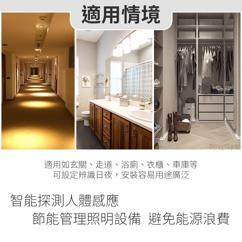 ◎吸頂式感應器 紅外線式感應，全電壓360°人體感應可調時間/日夜模式