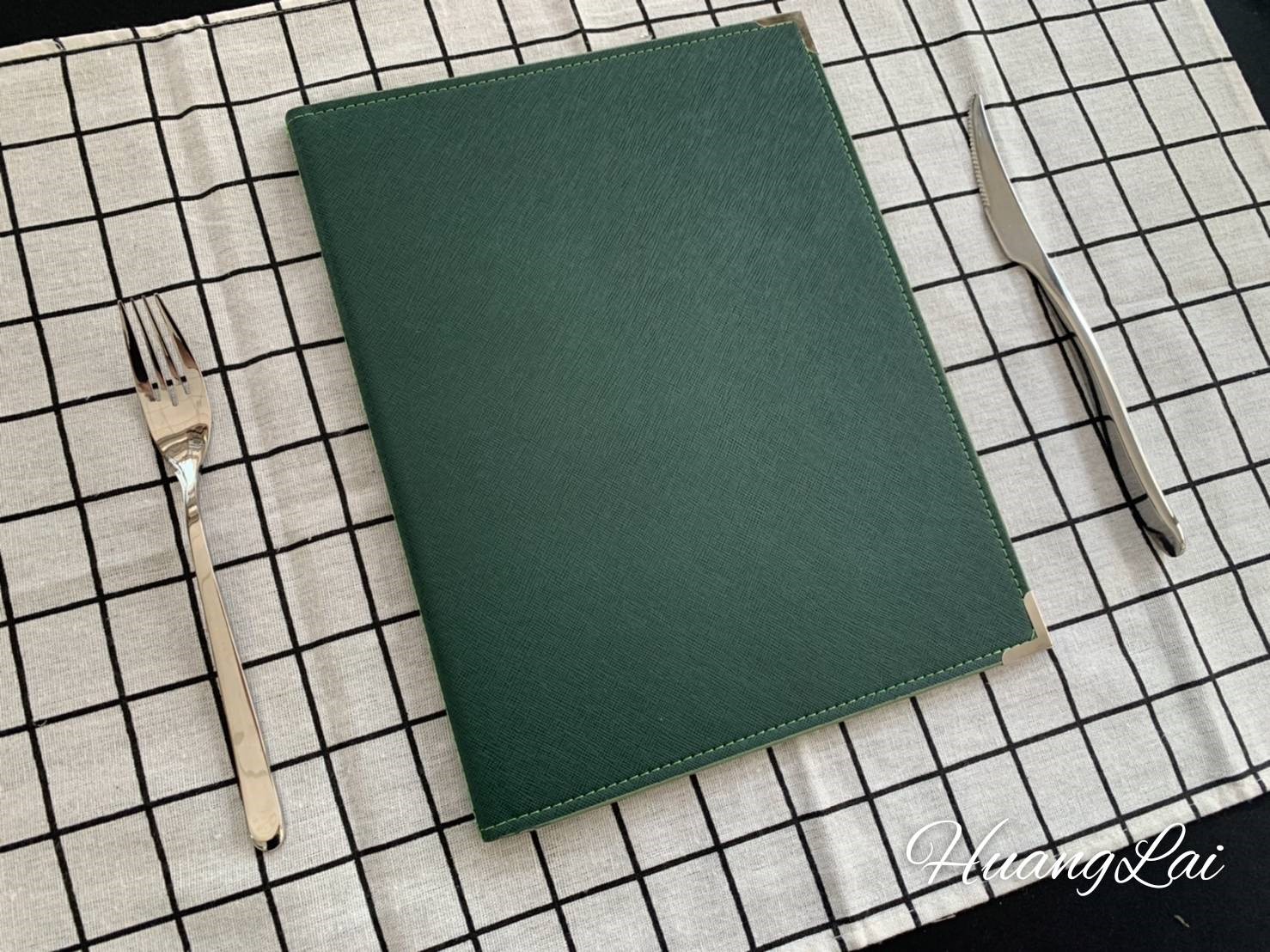 十字紋皮製MENU本(A4紙張)
