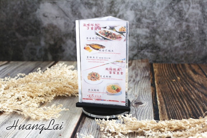 三角壓克力旋轉菜單座