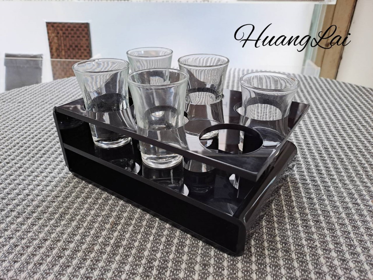 6孔黑色長方造型杯架 (訂製品) 