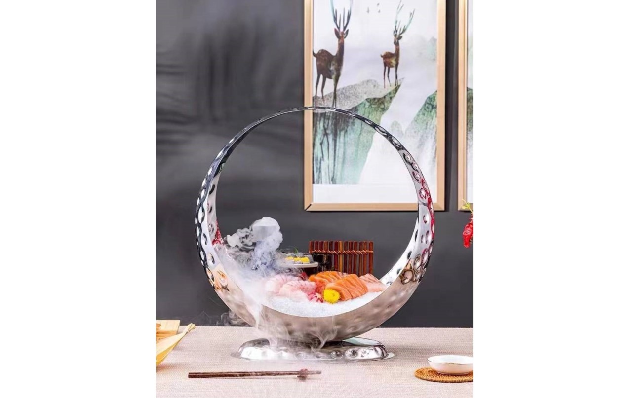 錘點圓圈款食品盤
