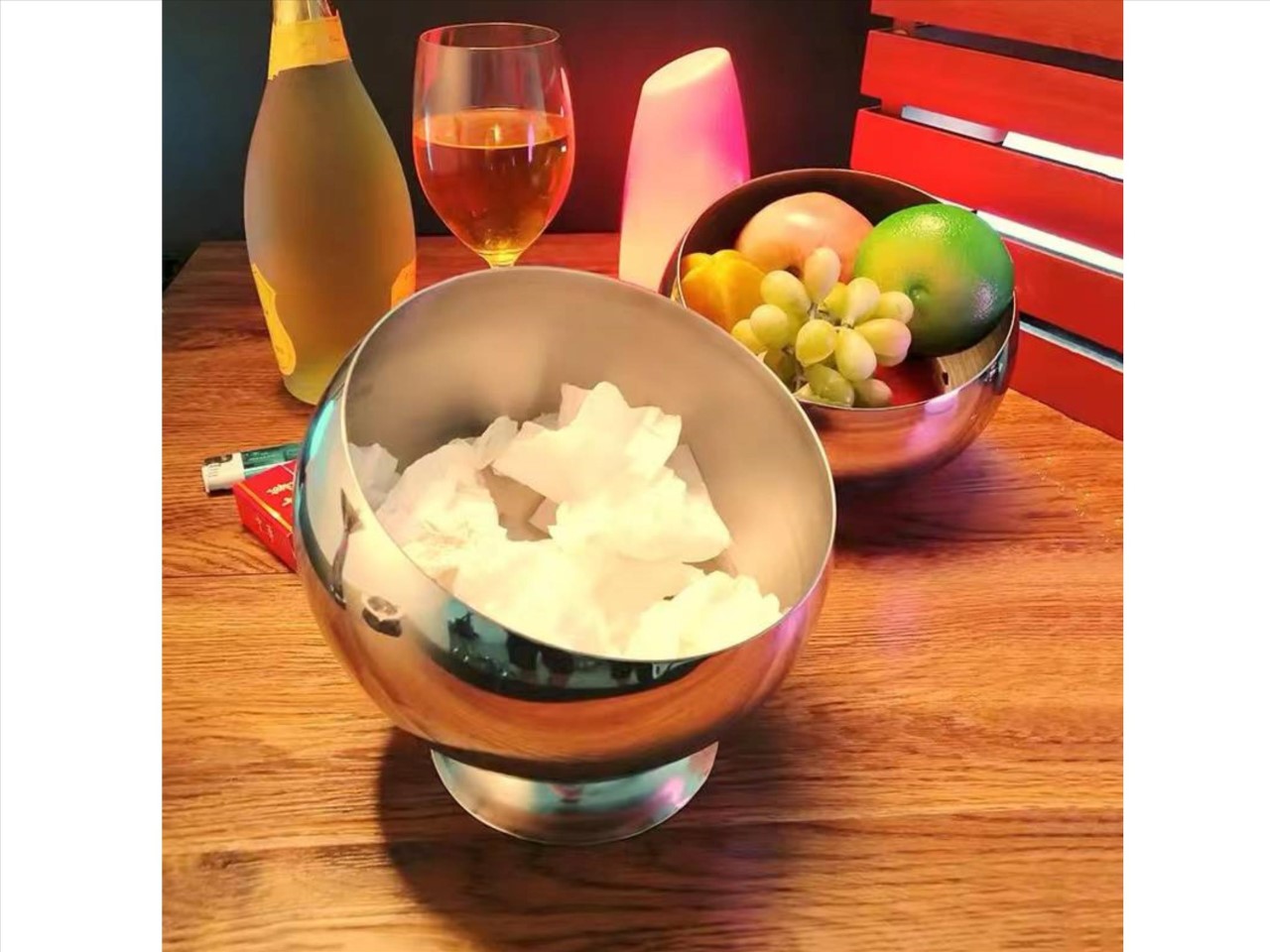 球形斜口碗含座