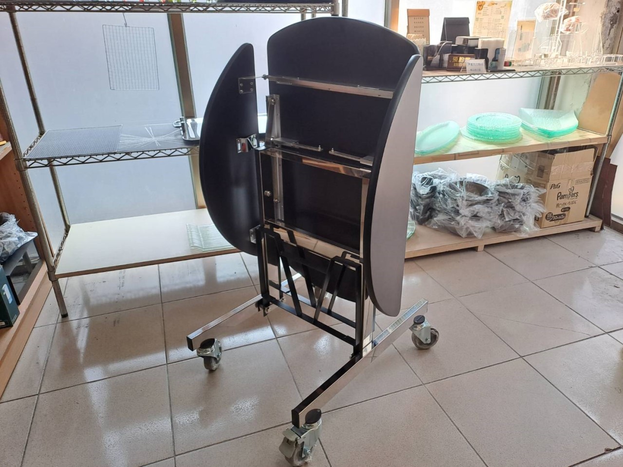 尊爵款橢圓S.T304鋼木送餐車  