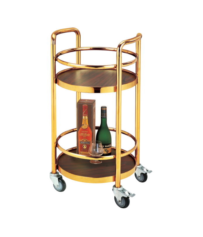鈦金圓型酒水車   