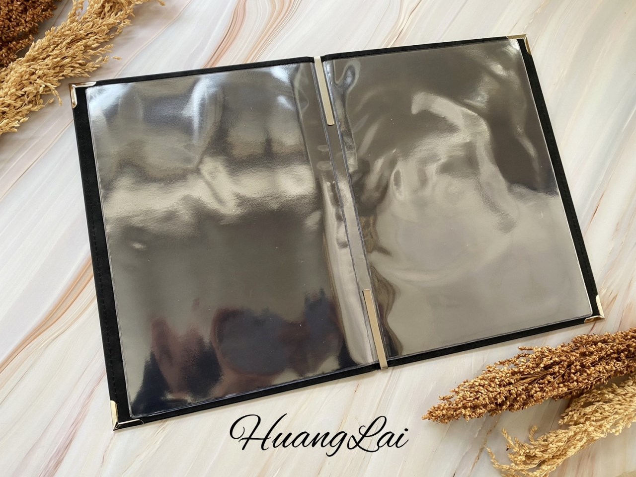 (黑)麂皮S.T雙夾式目錄本(A4紙張)