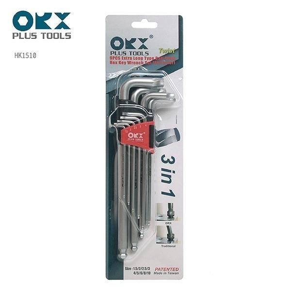 旋轉六角板手組 HK1510 (1.5-10mm) 9支組 台製ORX