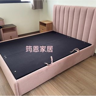 典雅直紋貓抓布床頭+貓抓布側掀床底