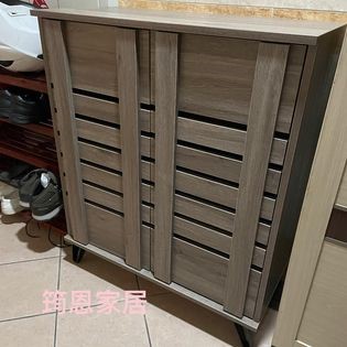 工業風柵欄式透氣門板高腳鞋櫃