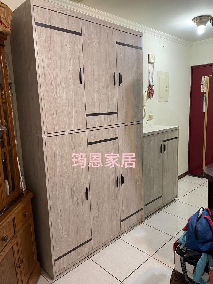 客製款玄關吊衣置物櫃+鞋櫃組合