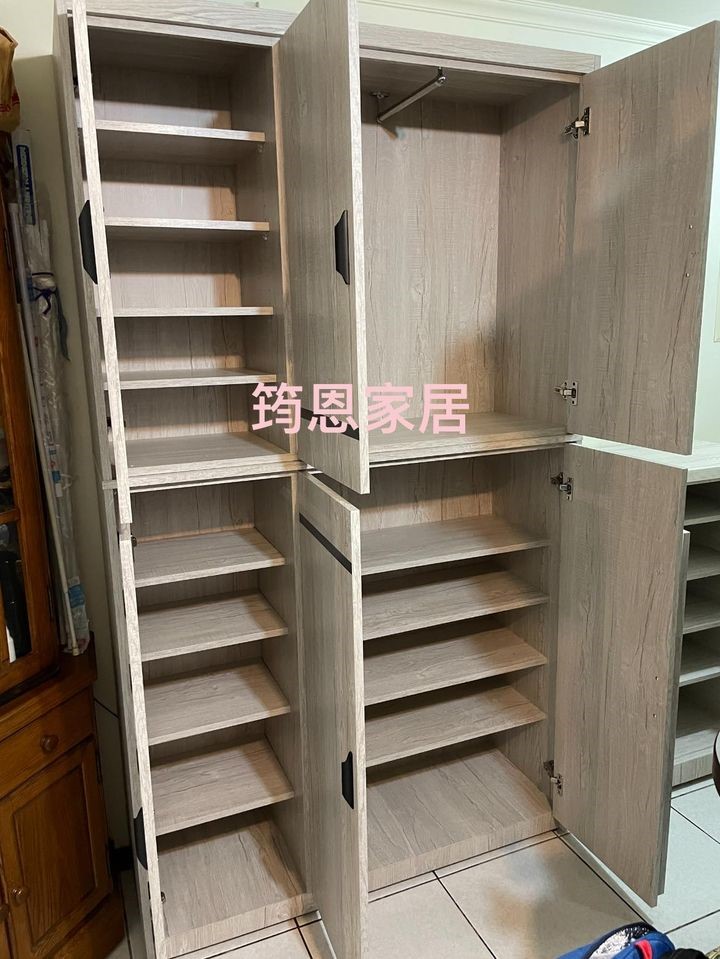 客製款玄關吊衣置物櫃+鞋櫃組合