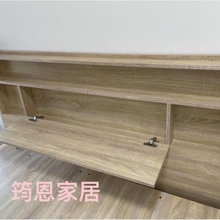 抽+側掀5尺床底+書架式簡約床頭板