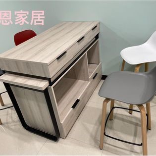簡約無印風多功能4尺中島型餐桌櫃
