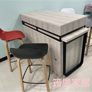 簡約無印風多功能4尺中島型餐桌櫃