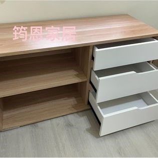 北歐風L型書桌含側櫃