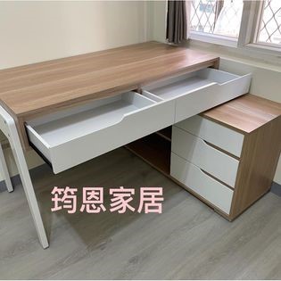 北歐風L型書桌含側櫃