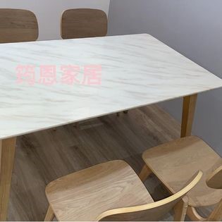北歐風5尺原石餐桌+全實木餐椅