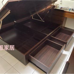 客戶訂作側掀+側邊二抽屜掀床