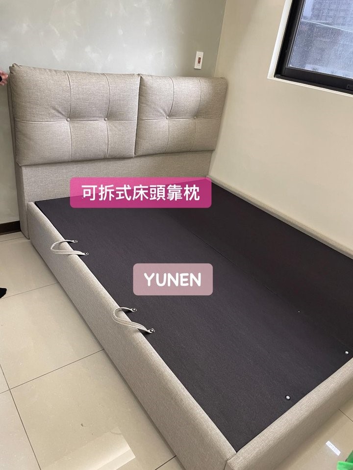 超舒適床頭枕貓抓皮床頭+貓抓皮側掀床底