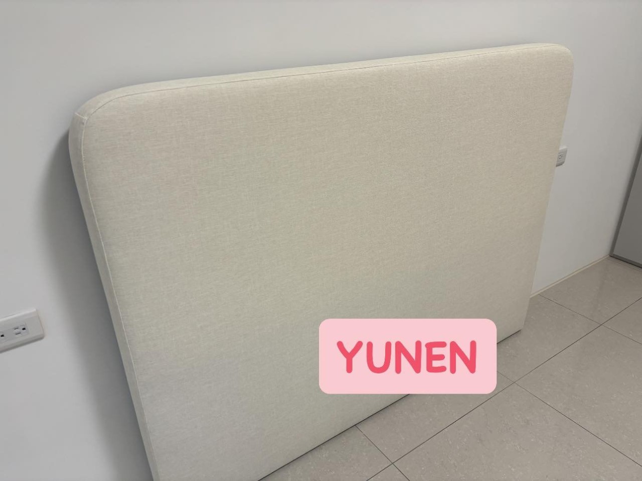 訂製款奶霜白貓抓皮床頭+尾掀床底
