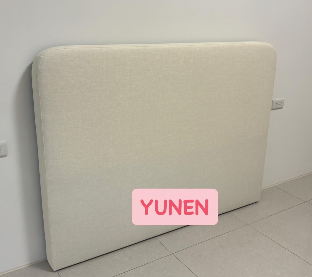 訂製款奶霜白貓抓皮床頭+尾掀床底