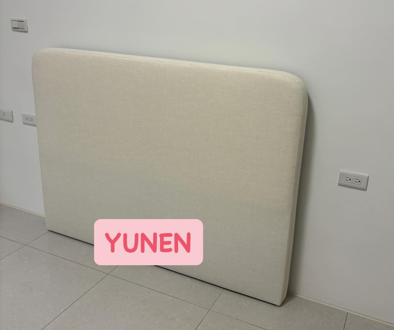 訂製款奶霜白貓抓皮床頭+尾掀床底