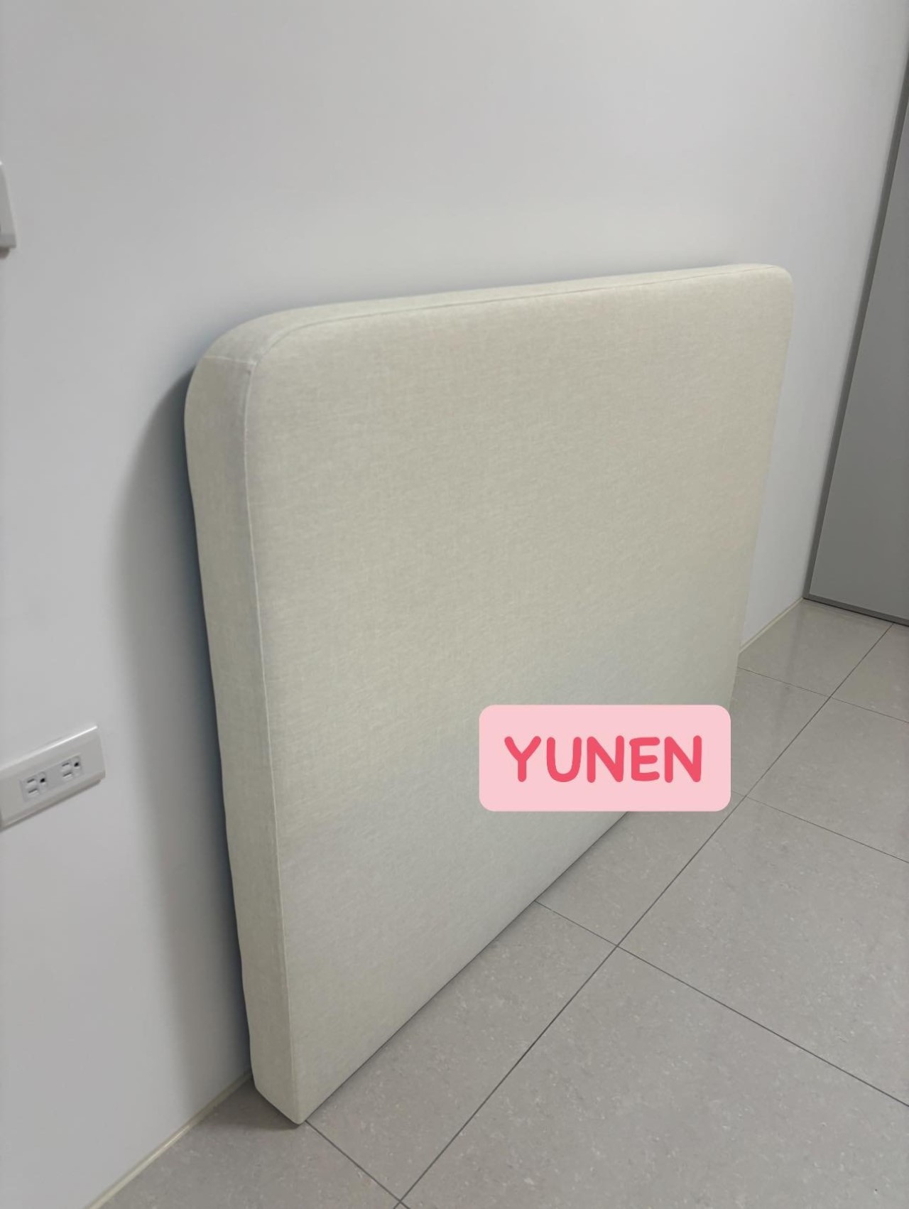 訂製款奶霜白貓抓皮床頭+尾掀床底