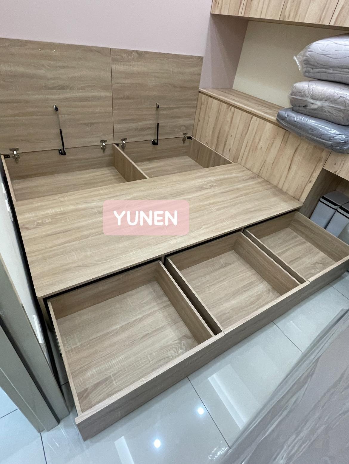 客戶特製款木工訂作收納床底