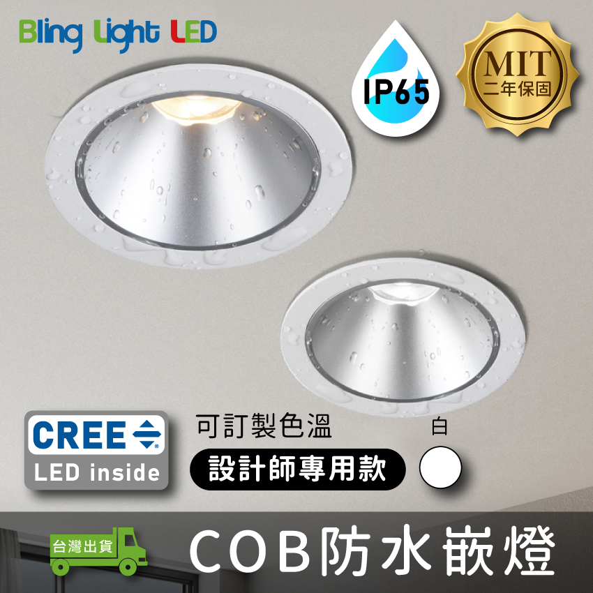 ◎台製COB防水嵌燈/崁燈，12/20/30/40W，CREE晶片，設計師款，保固兩年
