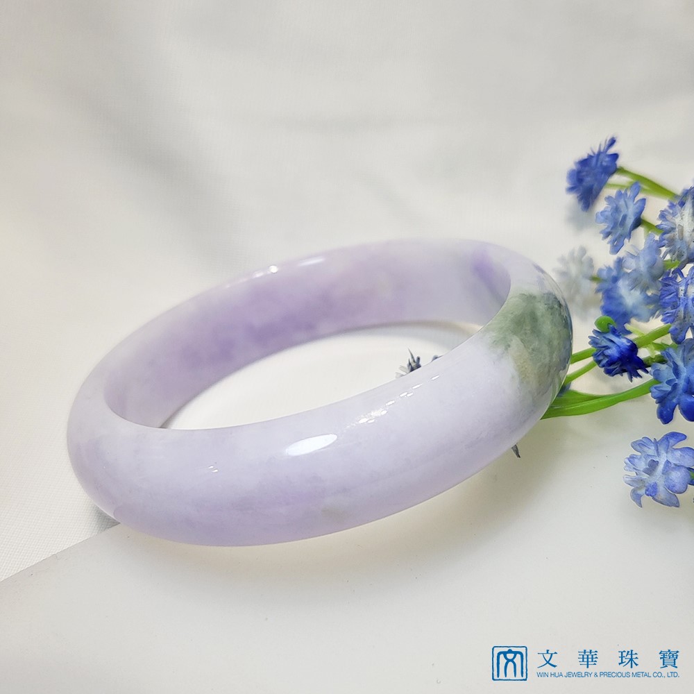 寬版春帶彩翡翠玉鐲  19圍