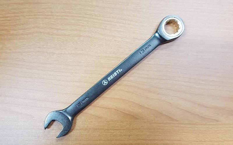  REISTI固定式棘輪梅花扳手 高扭力黑金鋼鍍鎳扳手 13mm,手工具