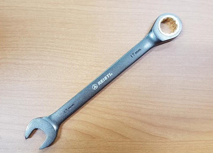 固定式棘輪梅花扳手 高扭力黑金鋼鍍鎳扳手 17mm ,手工具