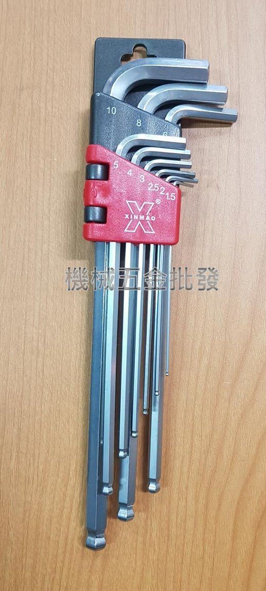 XINMAN 435N-m(10m/m) 高扭力 9支組 六角扳手組 球型扳手,手工具
