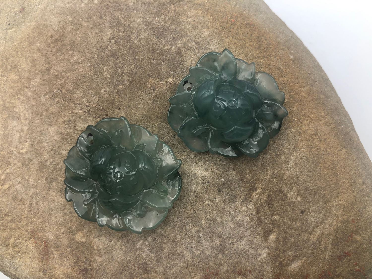 【高屹設計】純淨蓮花 翡翠玉墜 玉石 墬飾
