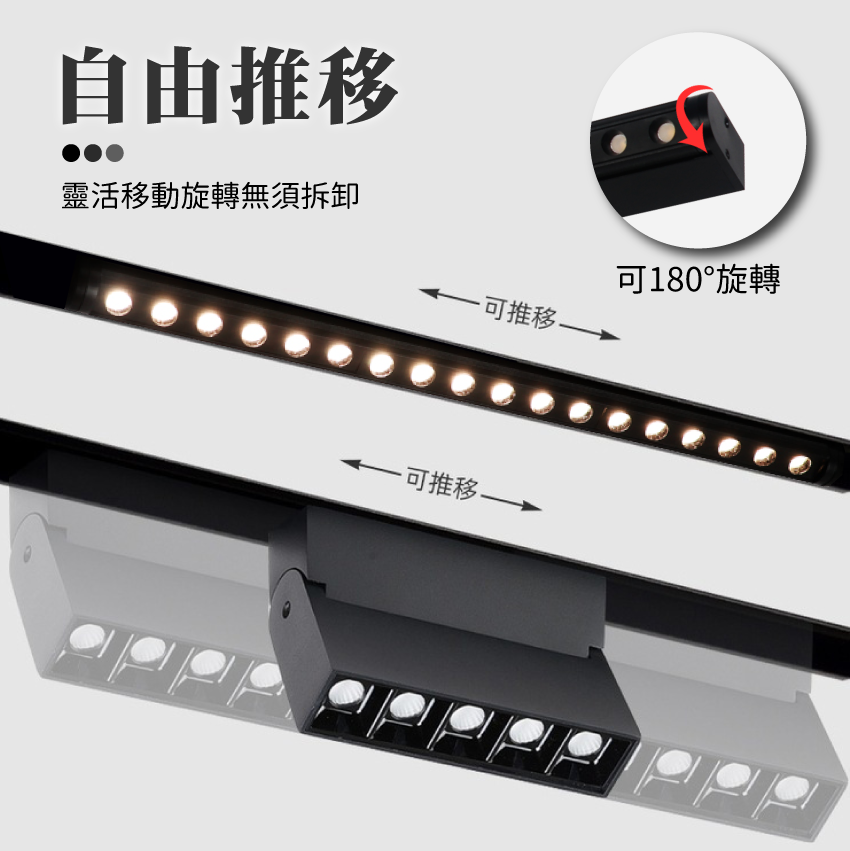 ◎LED智能遙控調光調色磁吸軌道燈 聚光燈 定向款/萬向款，12/18/24W
