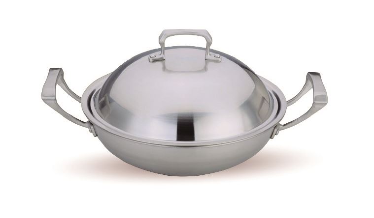 LU-057 LUCUKU 海豚三層鋼雙耳炒鍋36CM