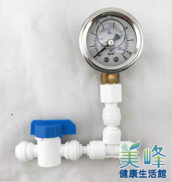 簡易水壓測量錶/水壓測量器/水壓檢測器，304不鏽鋼壓力錶3分管規格0~15kg/psI✦