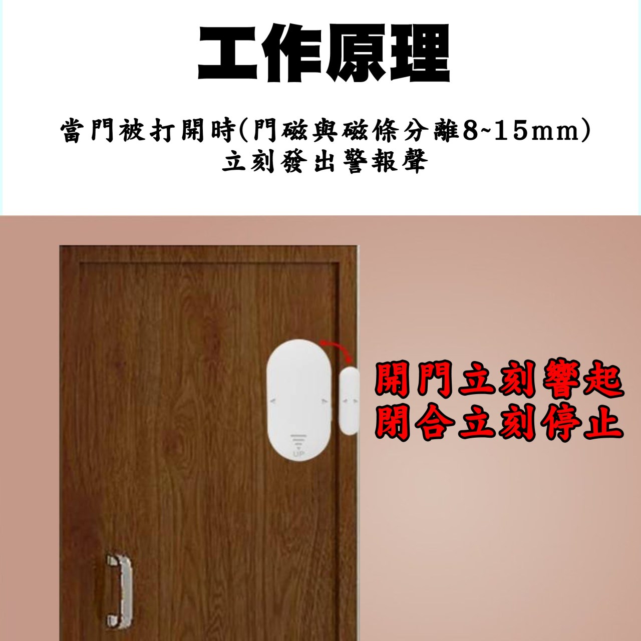 GL-D12 磁簧感應防盜警報器 門窗警鈴 130分貝高音量 5種模式 居家安全必備