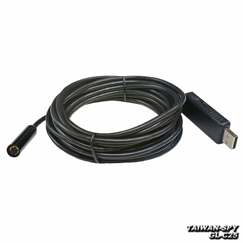 GL-C25 USB工業級內視鏡｜5.5mm / 8.5mm蛇管攝影機｜5米高清管道檢測鏡｜6顆LED可調光｜PC電腦專用