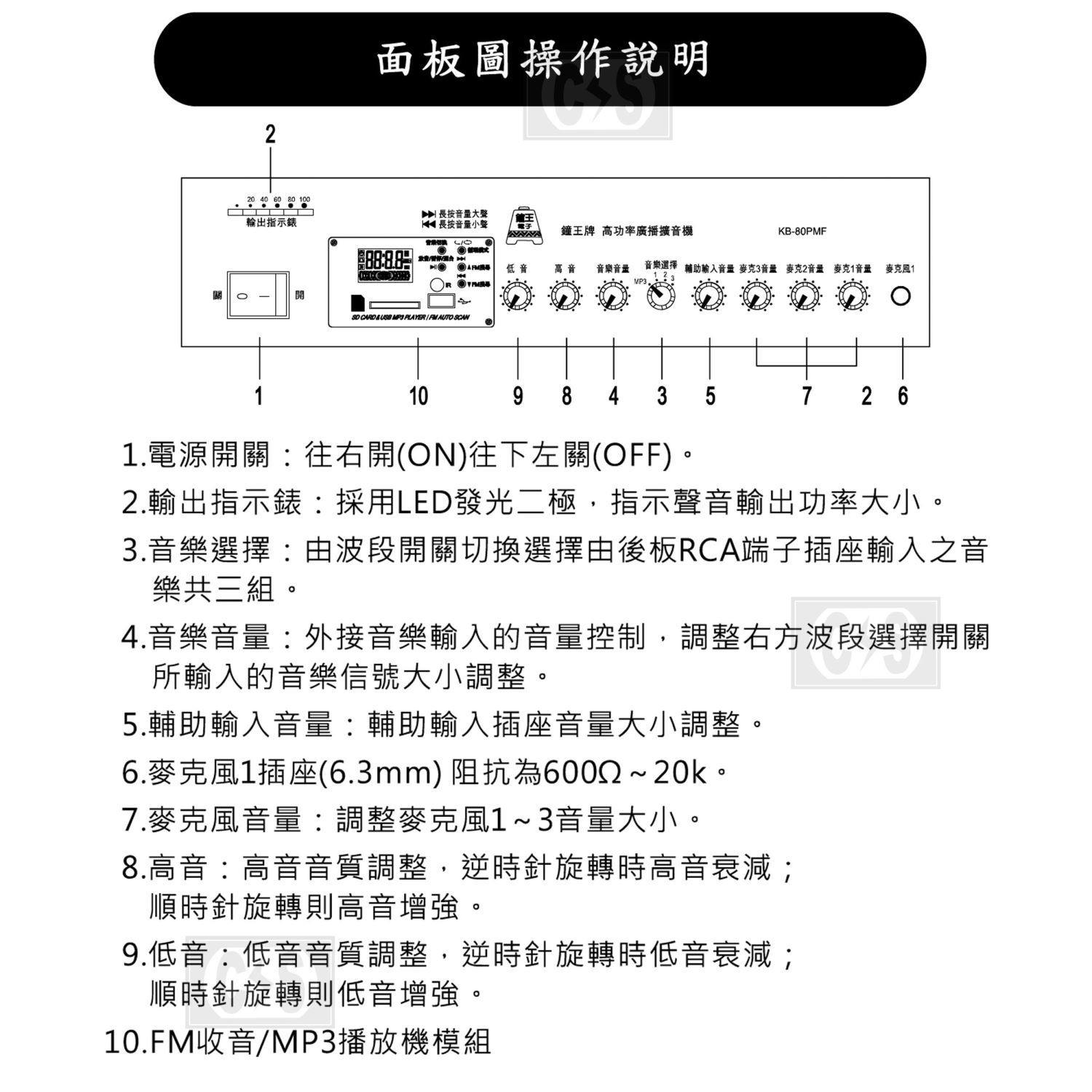 鐘王 PAF擴大機 KB-80PAF