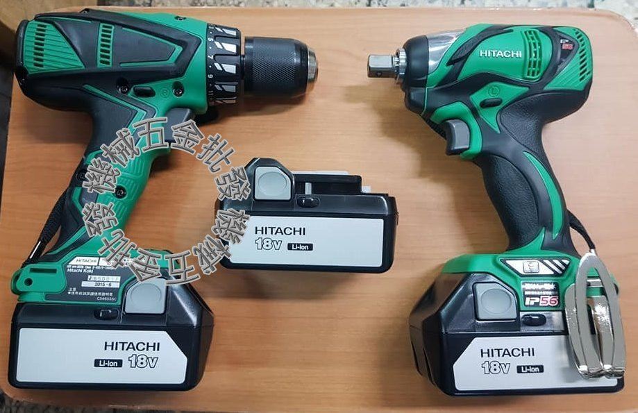 HITACHI {日立}超值組合雙機組18V 限量兩組WR18DBAL衝擊扳手+ DV18DBEL震動電鑽,電動工具