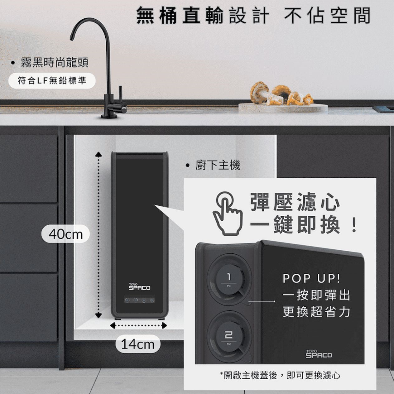 TOYO R1 800G 大流量 廚下一體式RO機