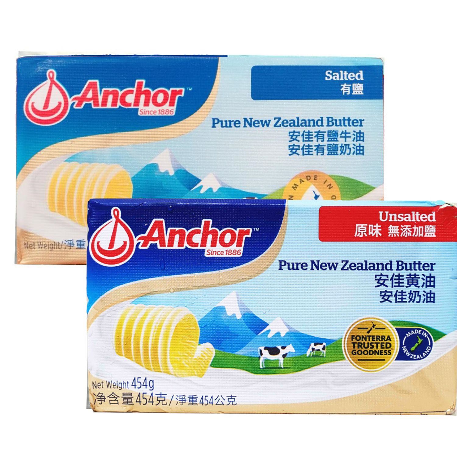 安佳無鹽奶油磚 450g 25KG
